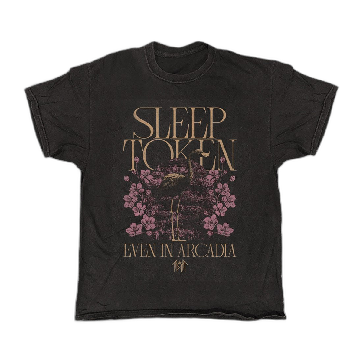 Sleep Token Crane Flowers Visual T-Shirt – Black Vintage