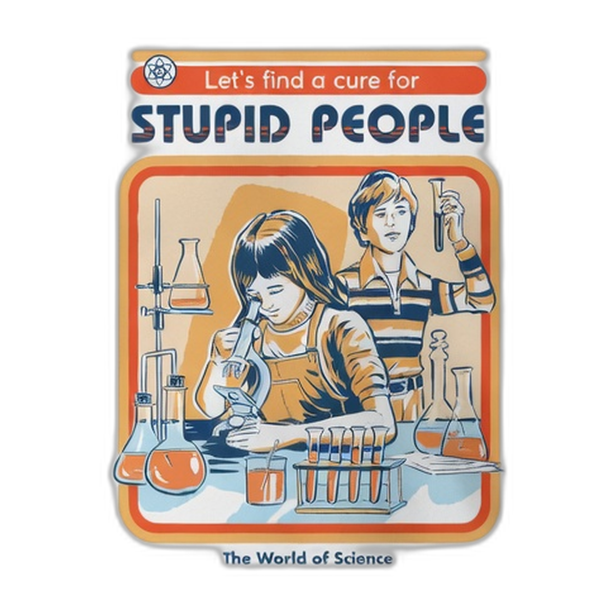 Steven Rhodes A Cure For Stupid People T-Shirt – White