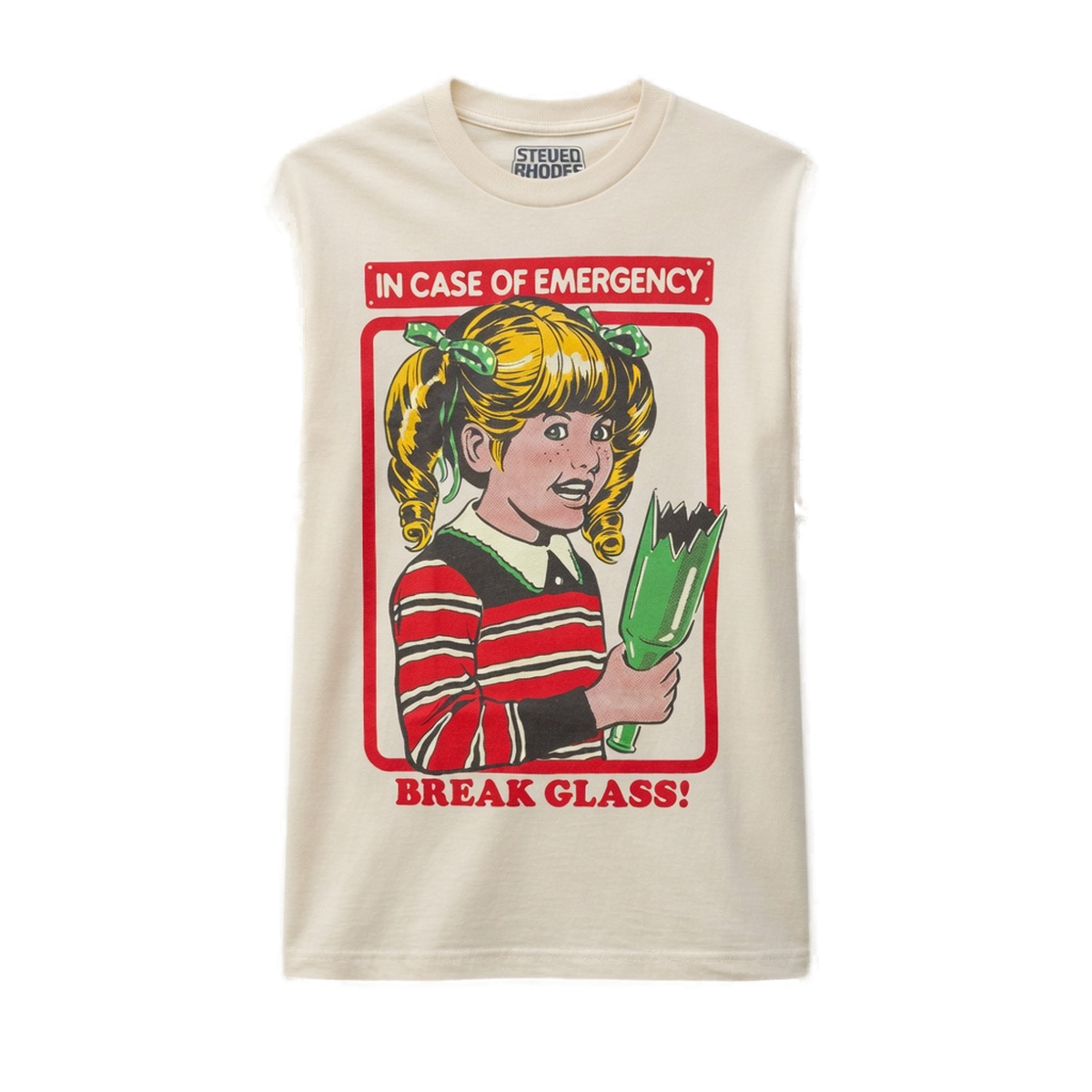 Steven Rhodes Break Glass T-Shirt – Cream