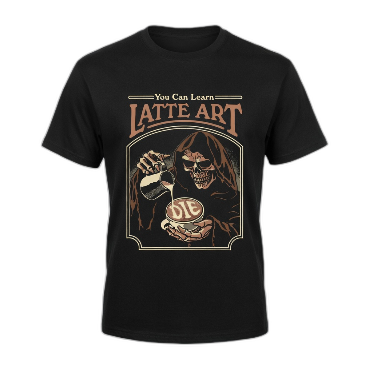 Steven Rhodes Latte Art T-Shirt – Black