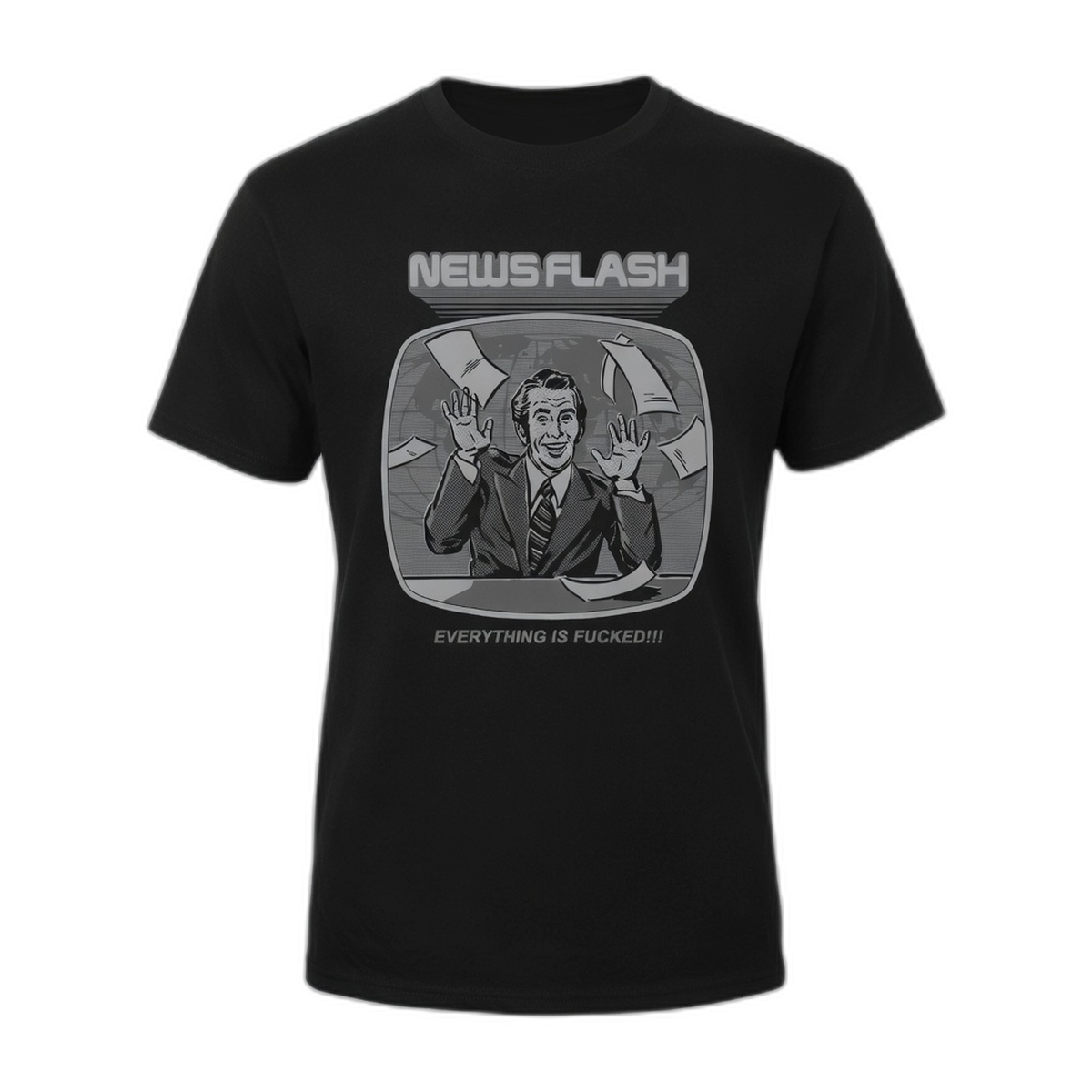 Steven Rhodes Newsflash T-Shirt – Black