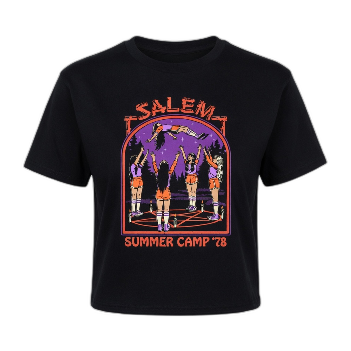 Steven Rhodes Salem Summer Camp Crop Top – Black