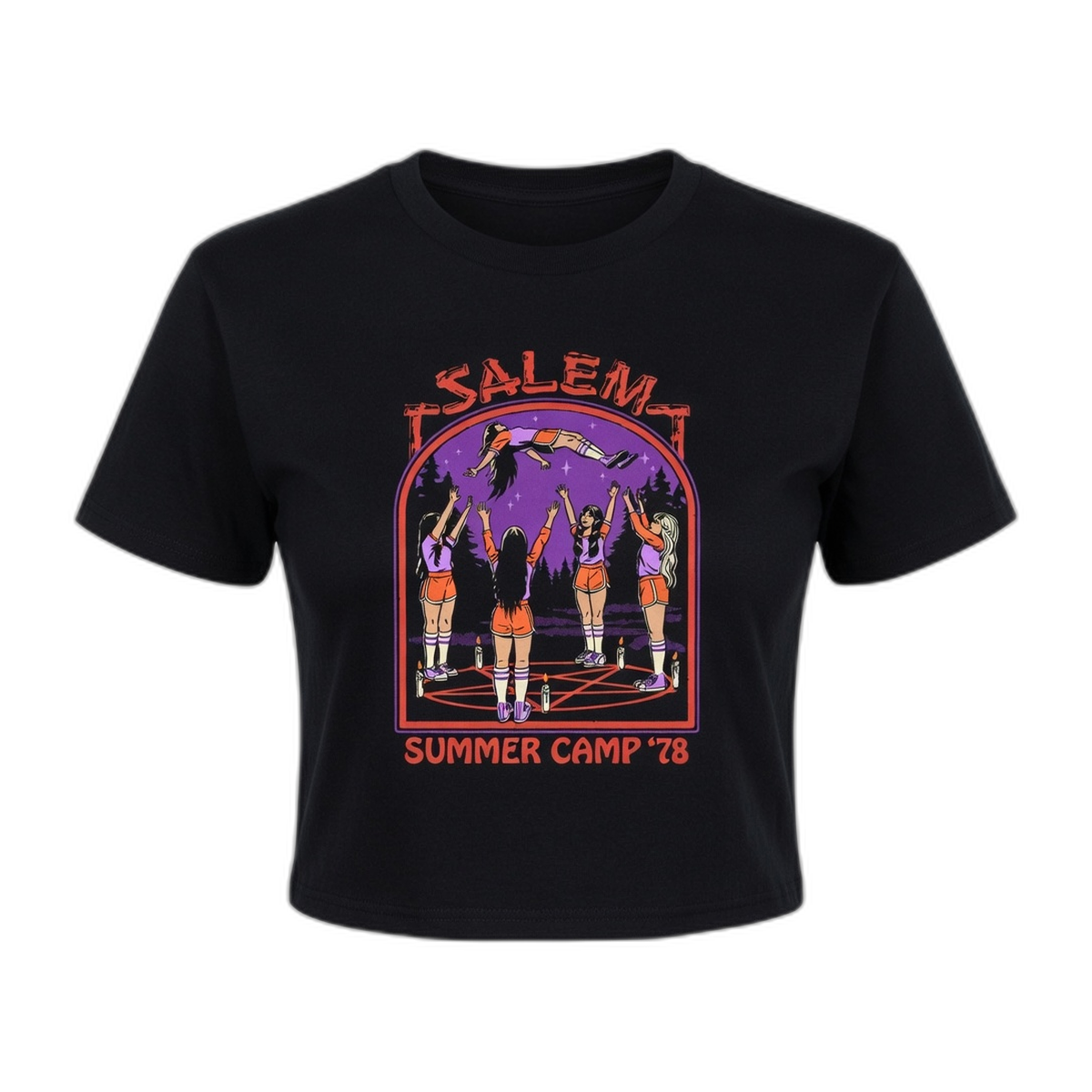 Steven Rhodes Salem Summer Camp Crop Top – Black