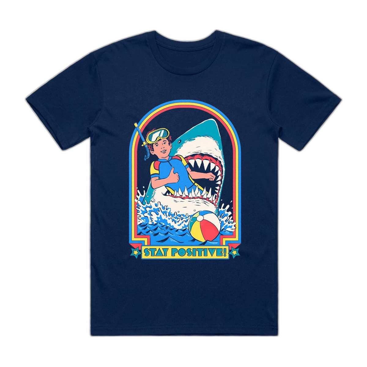 Steven Rhodes Stay Positive T-Shirt – Navy