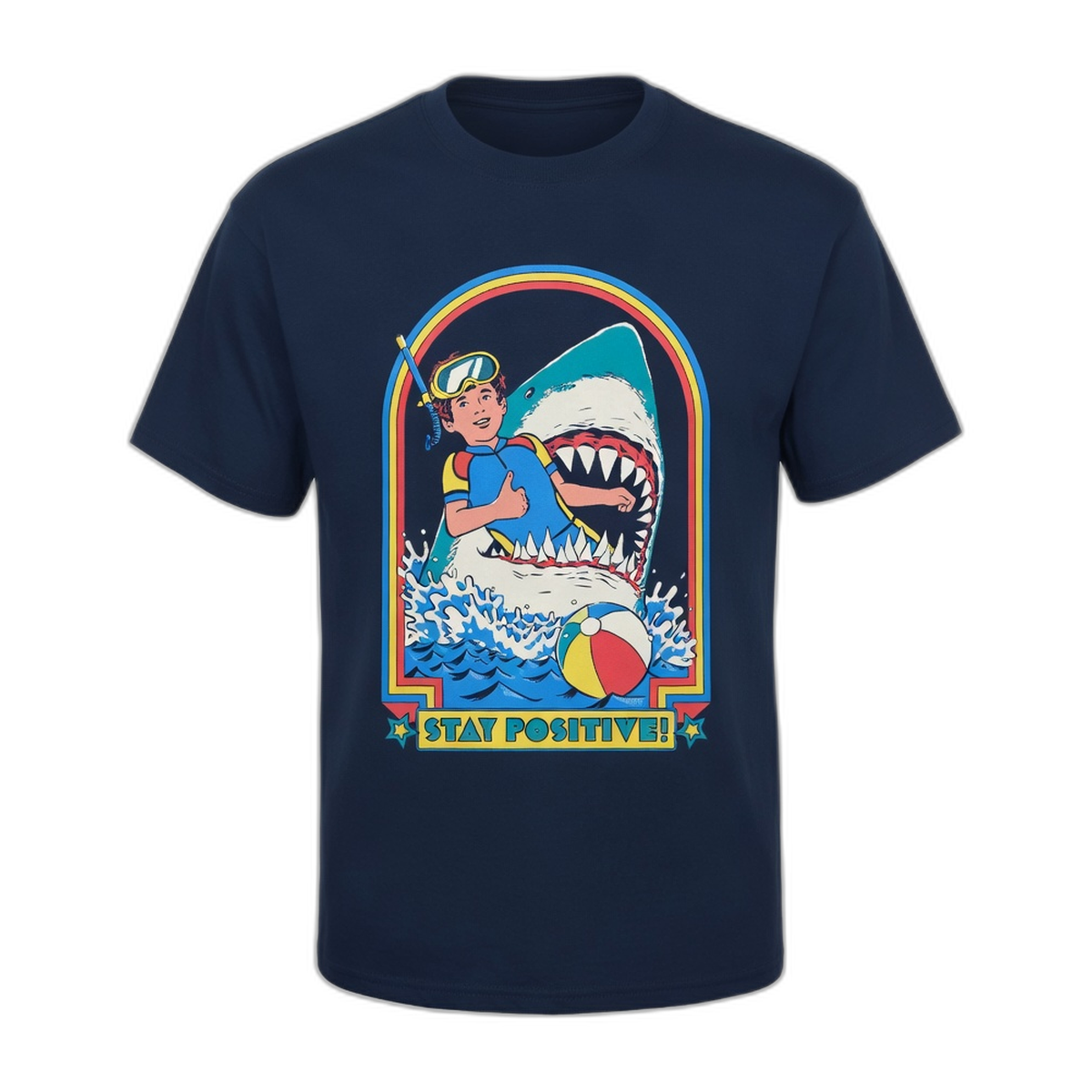 Steven Rhodes Stay Positive T-Shirt – Navy