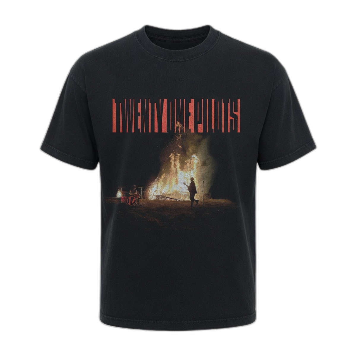 Twenty One Pilots Bonfire Graphic T-Shirt – Black Vintage