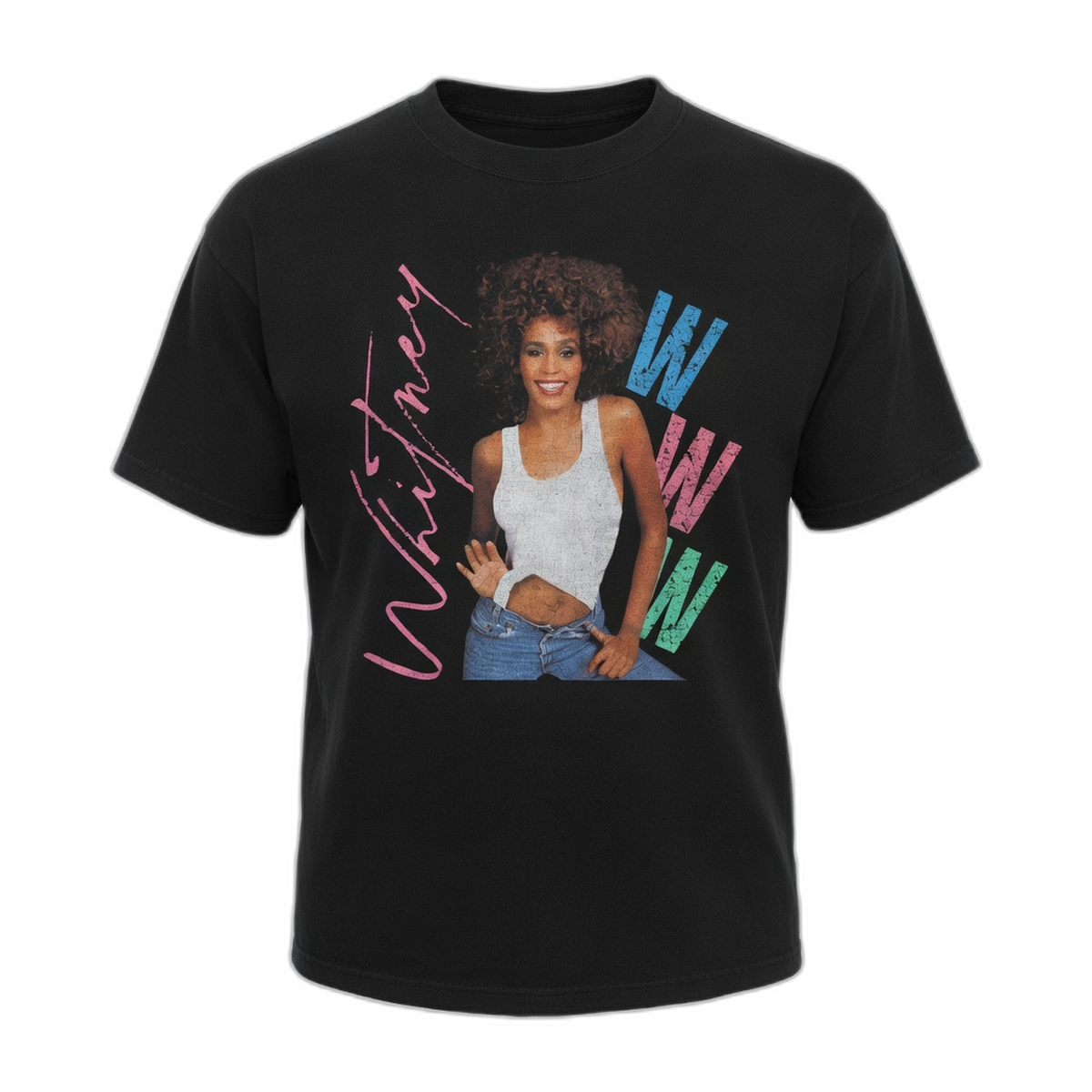 Whitney Houston WWW Vintage T-Shirt – Black Vintage