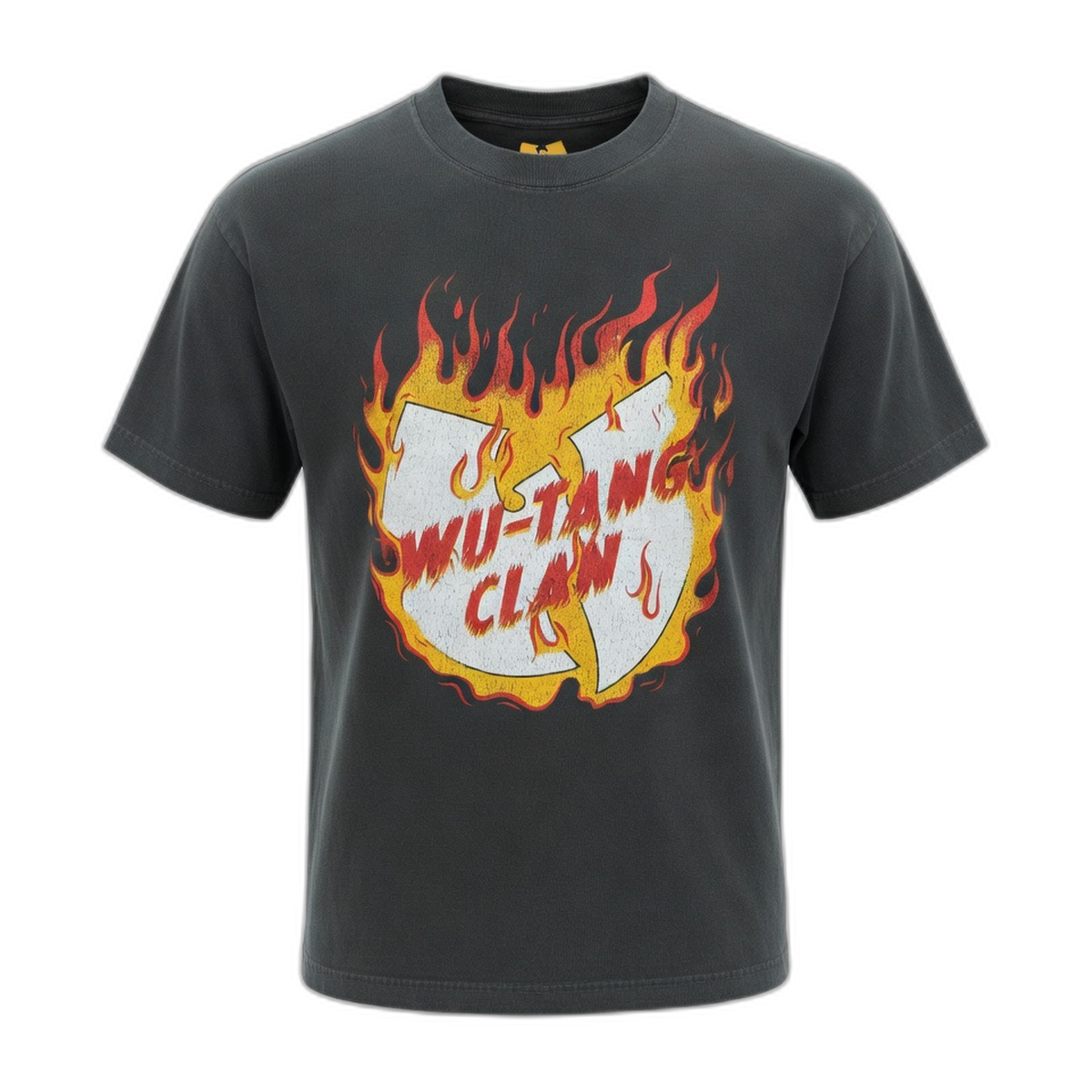 Wu-Tang Clan Flaming Logo T-Shirt – Faded Black